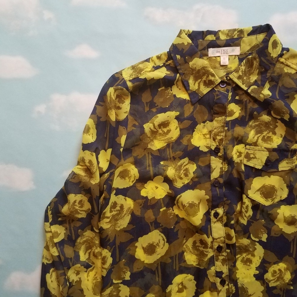 Fun floral print button-up